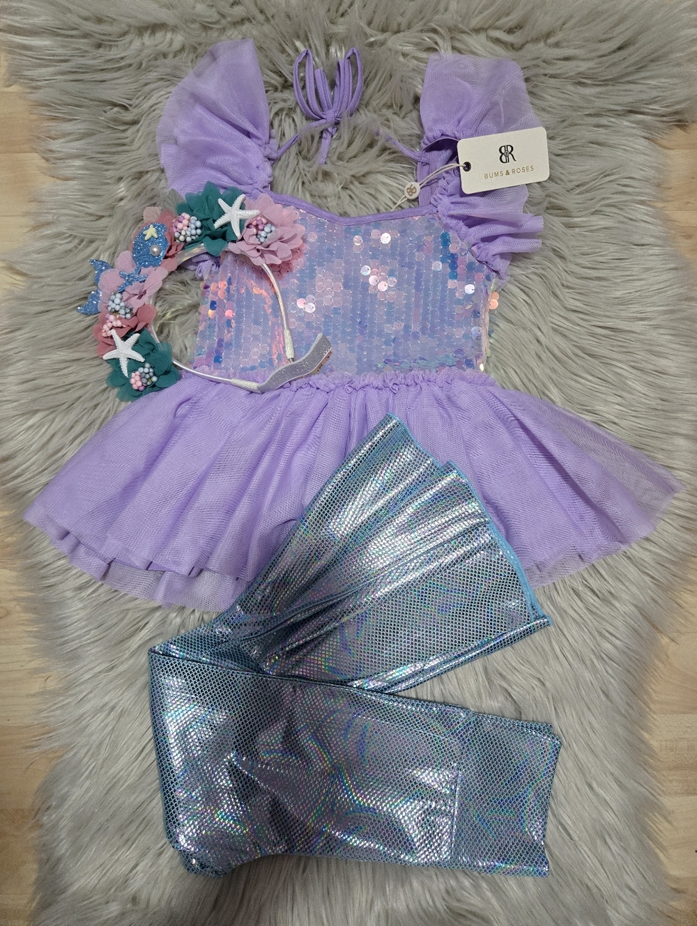 NWT Bums & Roses Mermaid Dress Up Set.